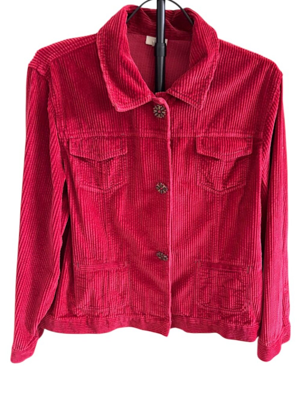 J.JILL, SIZE XL, RED CORDUROY JACKET